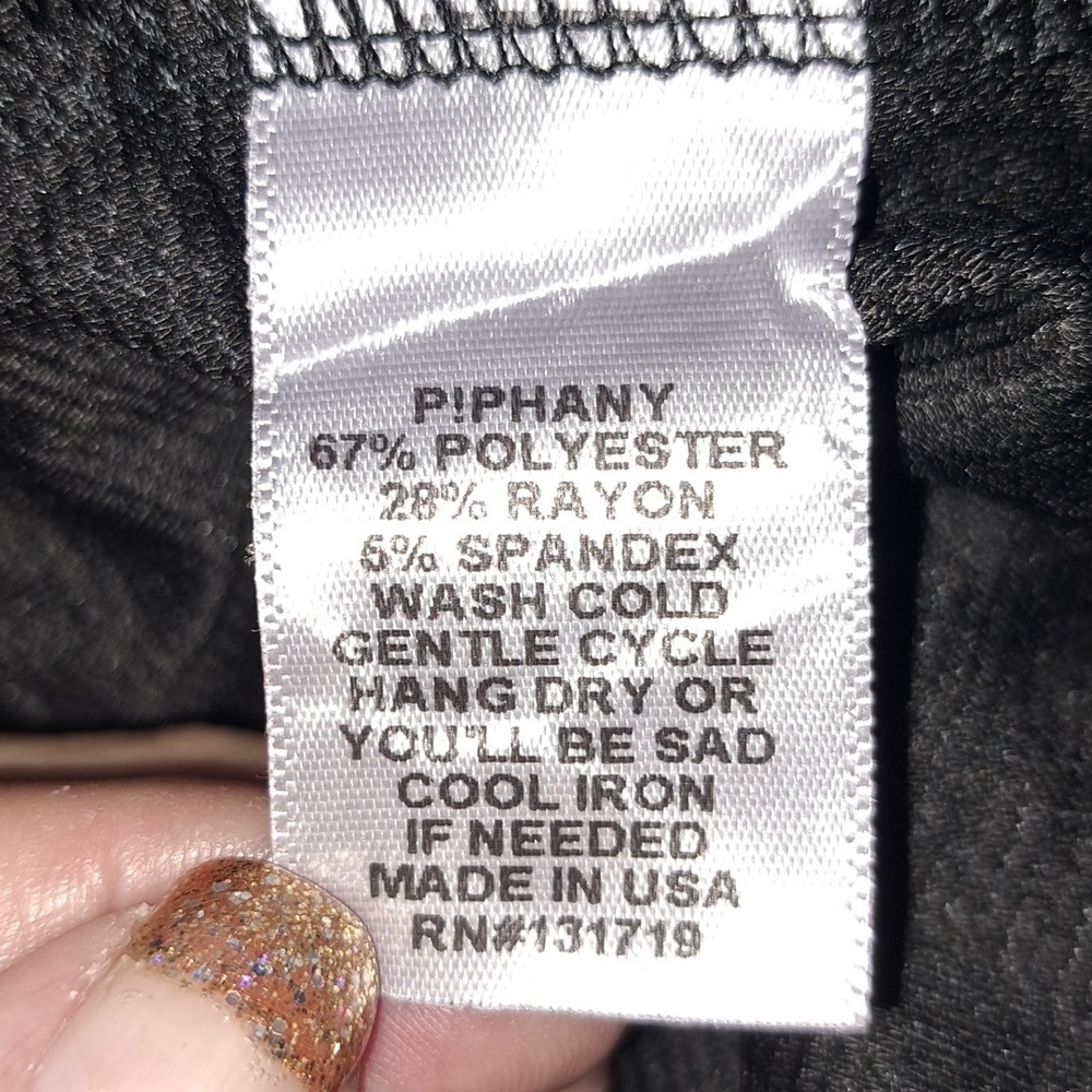 Piphany Classic Black Midi Dress Short Sleeve Collard Size Large - Picture 6 of 7